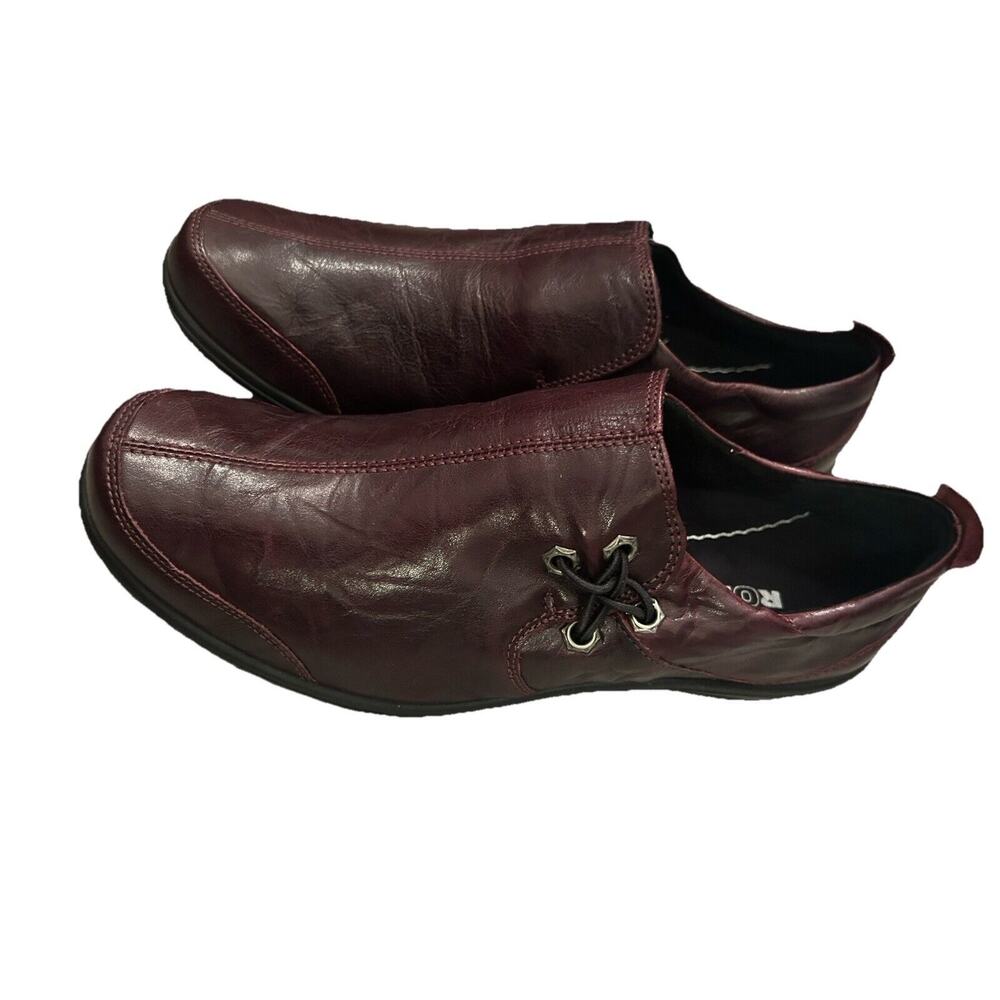 Romika Shoes Womens Size 37 6.5 -7 Brown Black Leather‎ Slip On Comfort Loafer